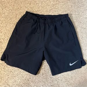 Nike Black 7” Dri Fit Running Shorts w/Brief Liner M